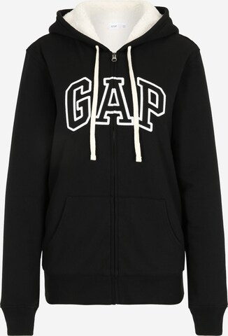Gap Tall Zip-Up Hoodie in Black: front