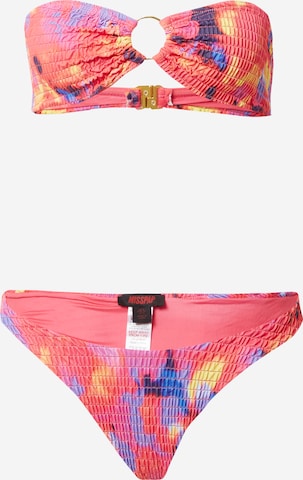 Misspap Bandeau Bikini 'Firey' i rosa: framsida