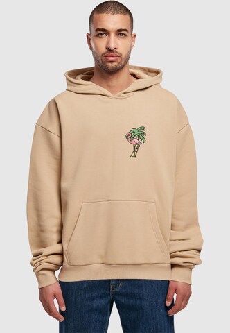 Sweat-shirt 'Flamingo' Mister Tee en beige : devant