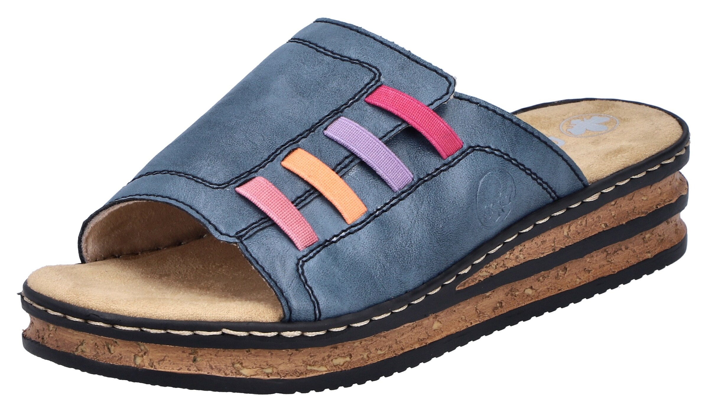 Rieker Mules in Blue: front