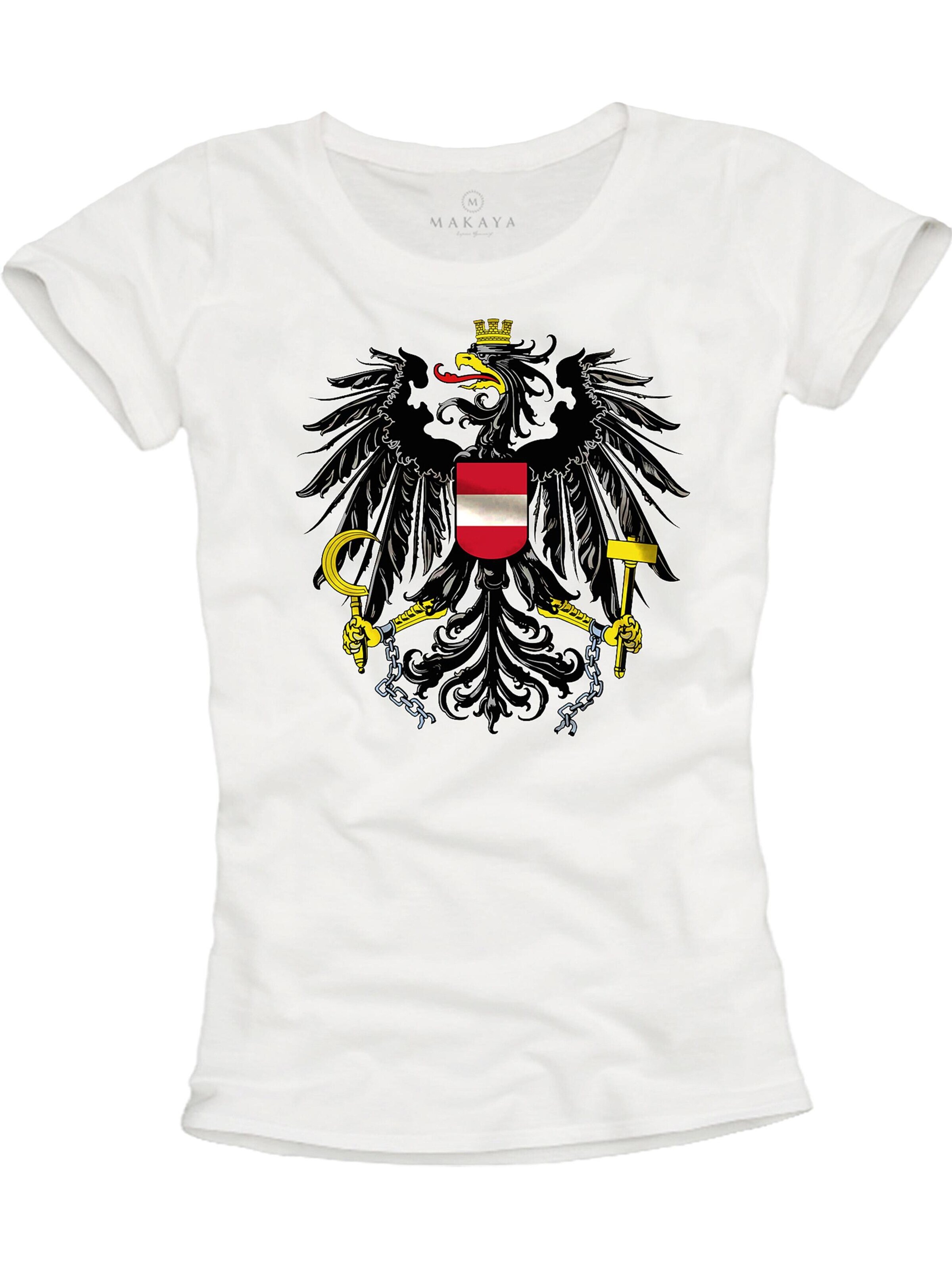 MAKAYA Shirt 'AT-Adler groß' in White: front