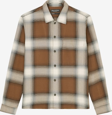 Marc O'Polo Button Up Shirt in Brown: front