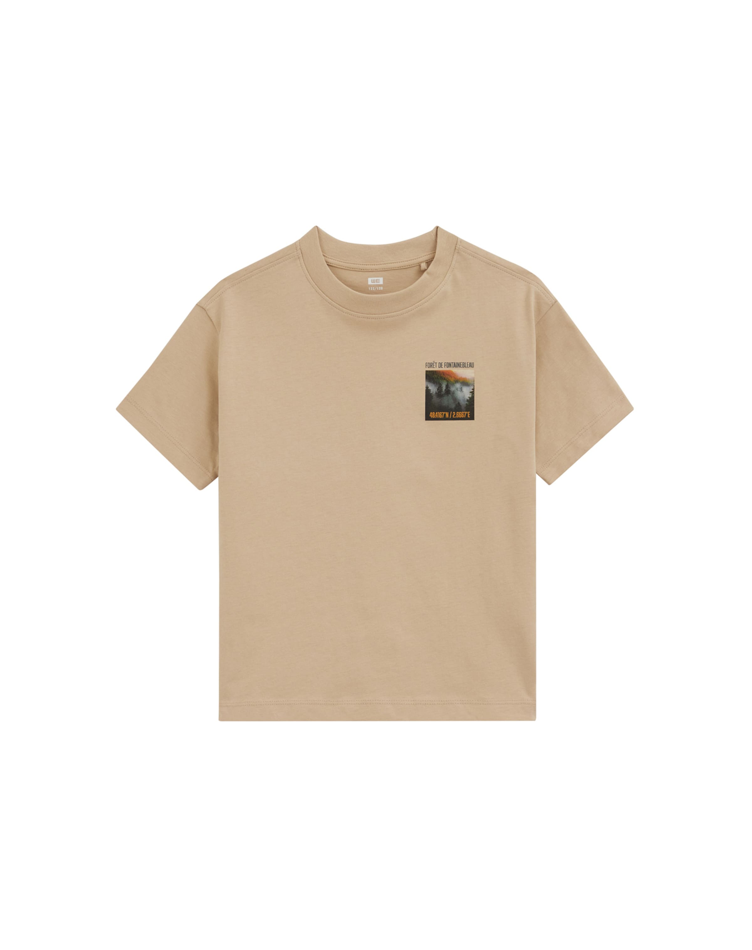 T-Shirt WE Fashion en beige : devant