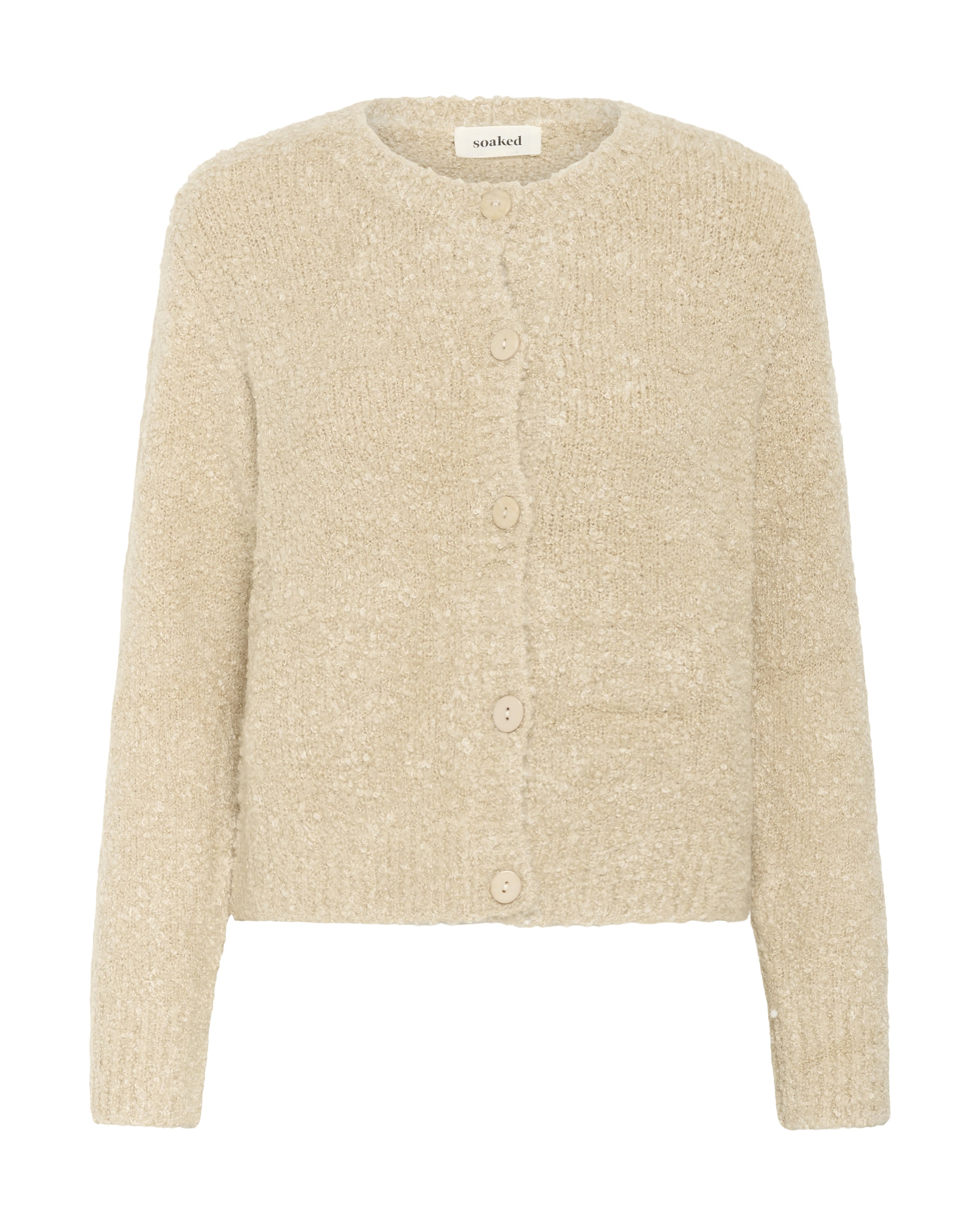 SOAKED IN LUXURY Strickjacke 'Babbette' in Beige: Vorderseite