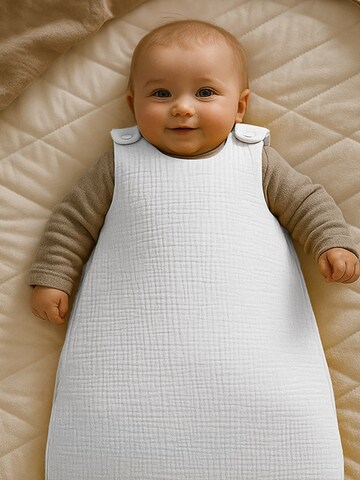 PAPATE - Saco de dormir 'Organic Cotton Winter Sleeping Bag' en blanco: frente