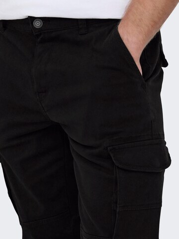Tapered Pantaloni cargo 'Carter' di Only & Sons in nero