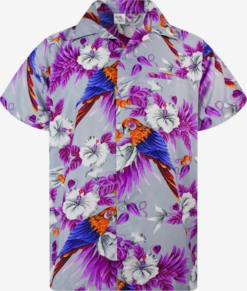 King Kameha T-shirt 'Cherryparrot' i grå: framsida