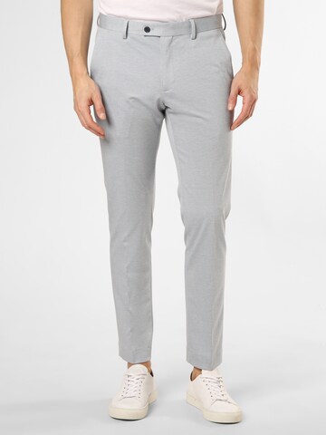 Finshley & Harding London Slim fit Pleated Pants 'Hoxdon' in Grey: front