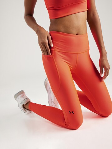 UNDER ARMOUR - Skinny Calças de desporto em vermelho