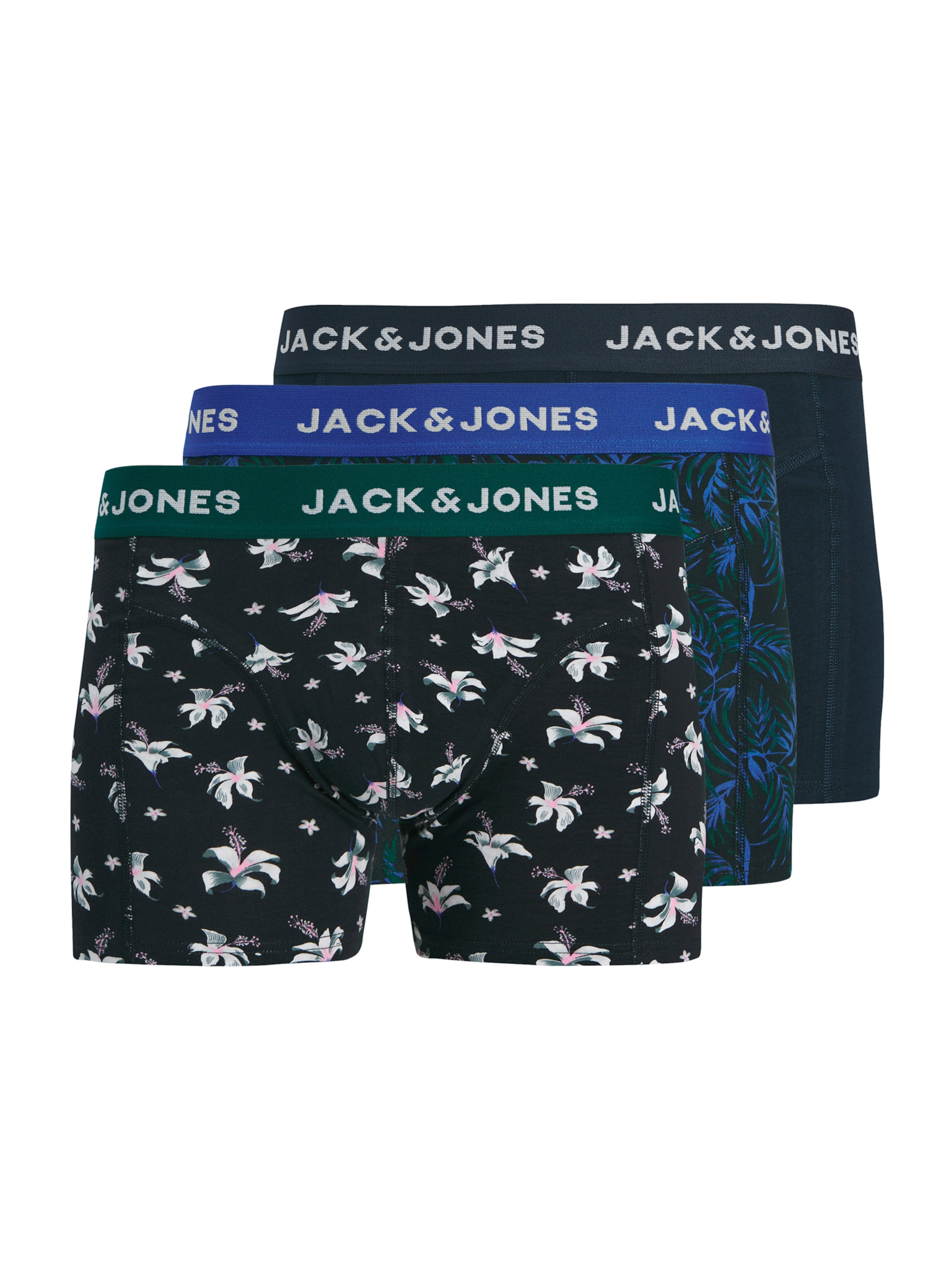 JACK & JONES Boxershorts 'JACTODD FLOWER' in Blauw: voorkant