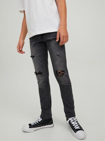 Coupe slim Jean 'Glenn' Jack & Jones Junior en noir : devant