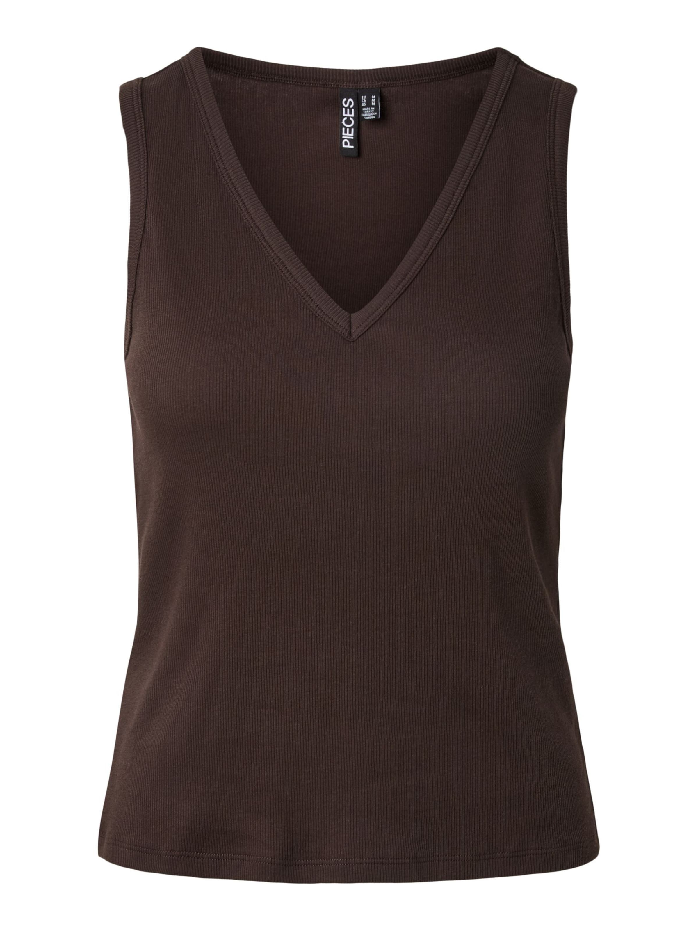 PIECES - Camiseta térmica 'PCBella' en marrón: frente