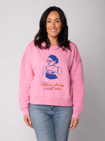 Watapparel Sweatshirt 'Coffee is a good idea ' in Pink: Vorderseite