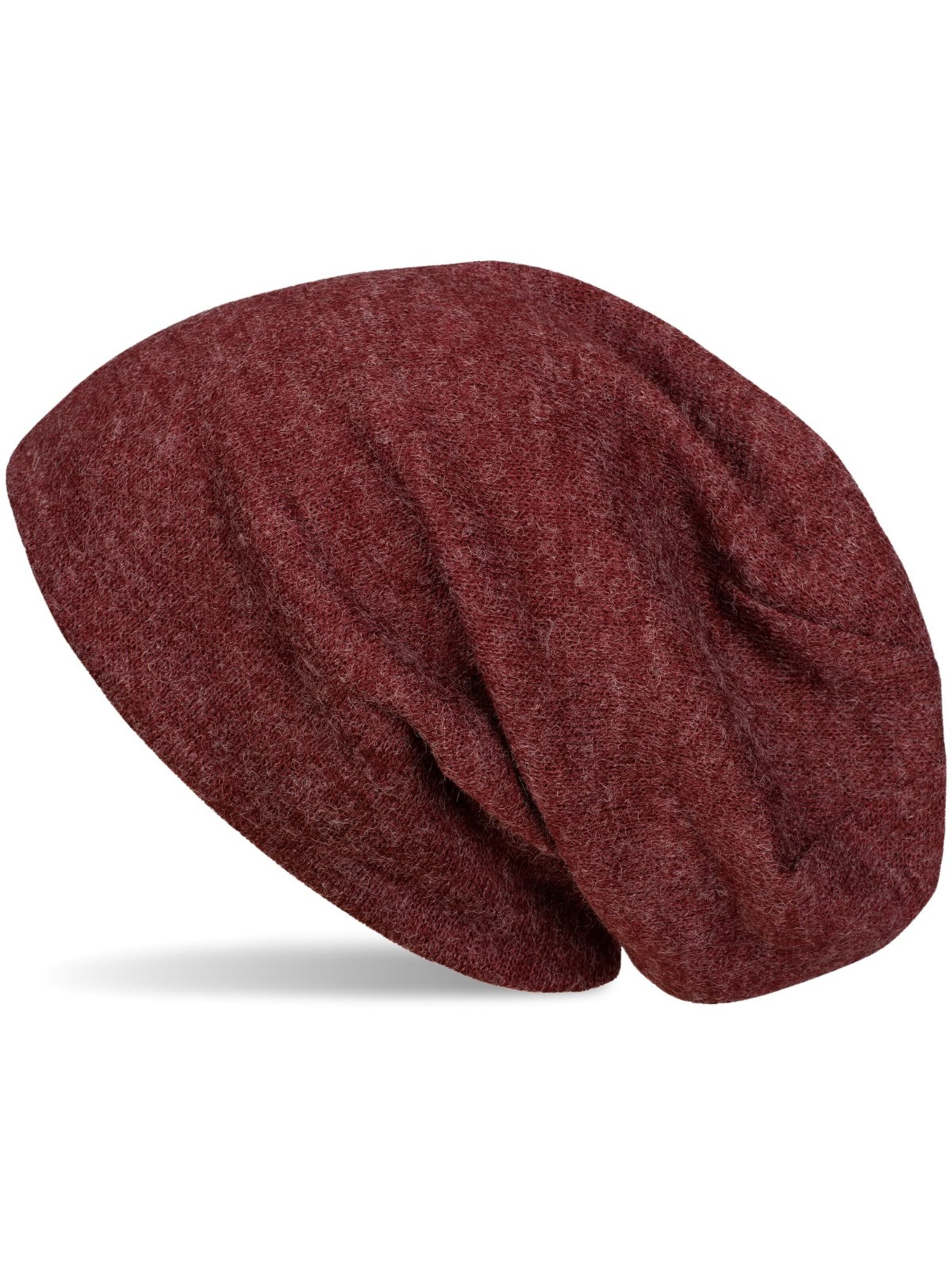 styleBREAKER Mütze 'Feinstrick Beanie Meliert'‌‌‌‌‌‌ in Rot: Vorderseite