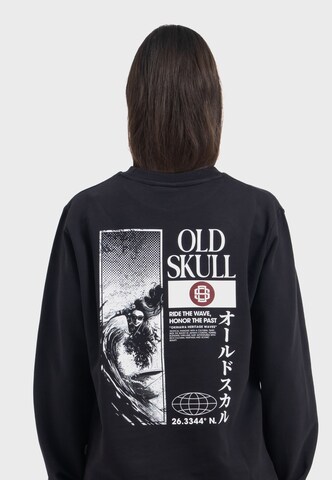 Oldskull Sweatshirt 'Asian Lotus Surf Logo Graphic' in Black