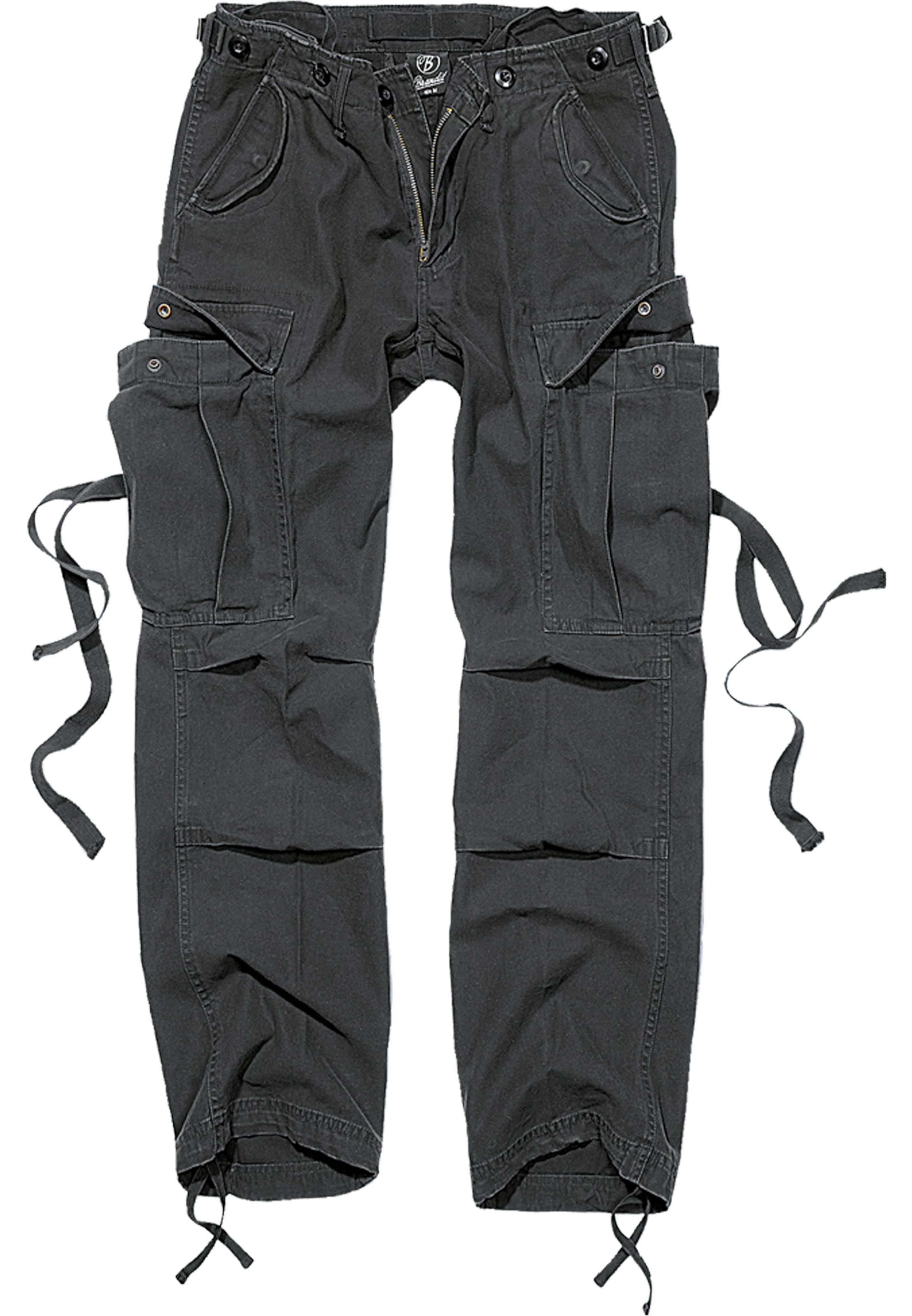 Brandit Regular Cargo trousers in Black: front