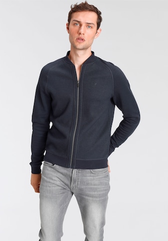 HECHTER PARIS Zip-Up Hoodie in Blue: front