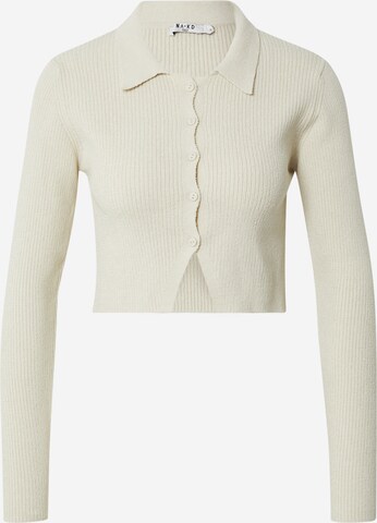 NA-KD Knit Cardigan in White: front