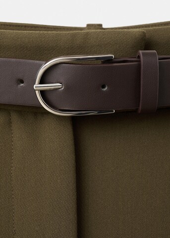 MANGO Wide leg Pleated Pants 'Cintu' in Green