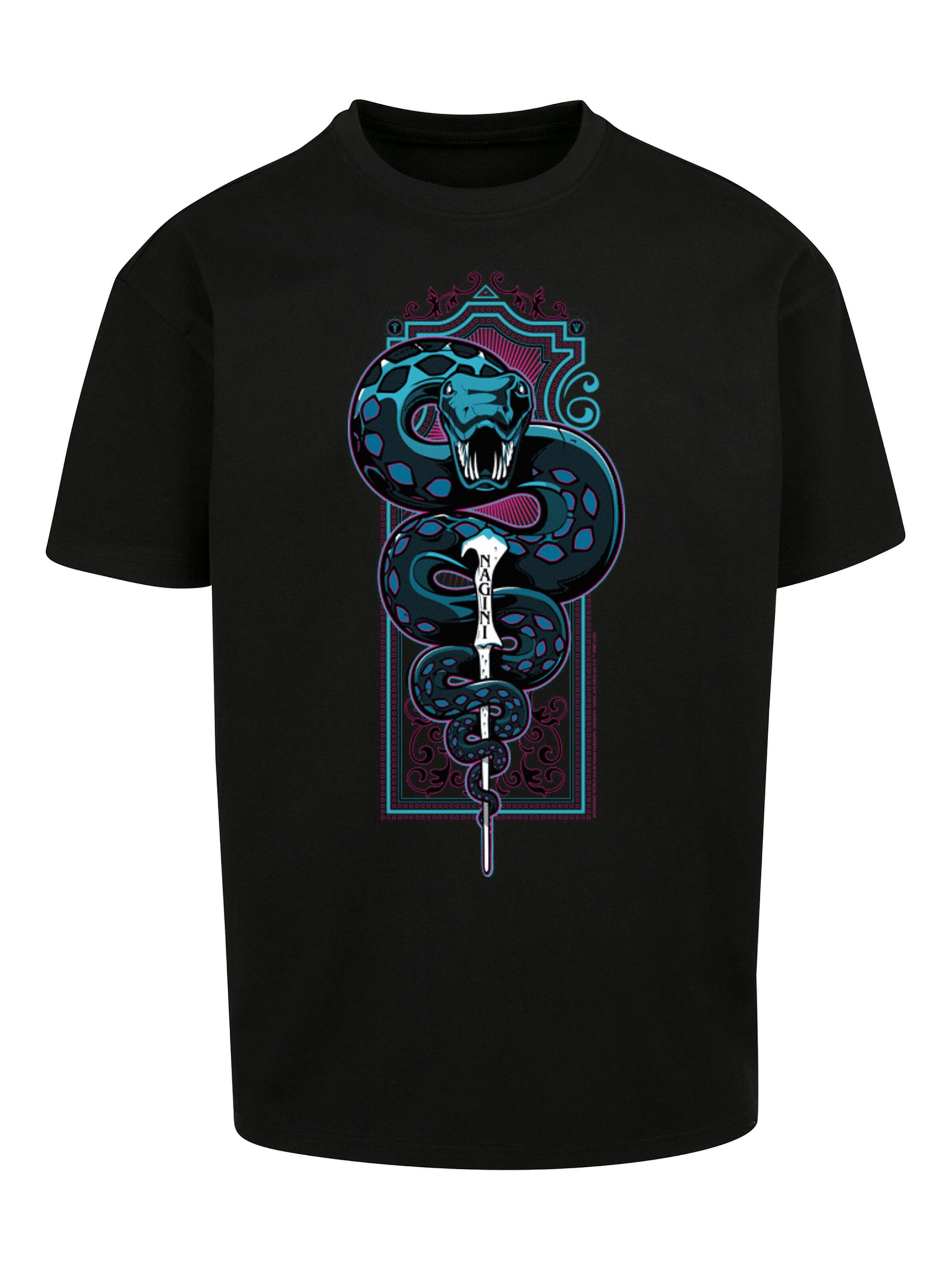 F4NT4STIC Shirt 'Harry Potter Neon Nagini' in Black: front