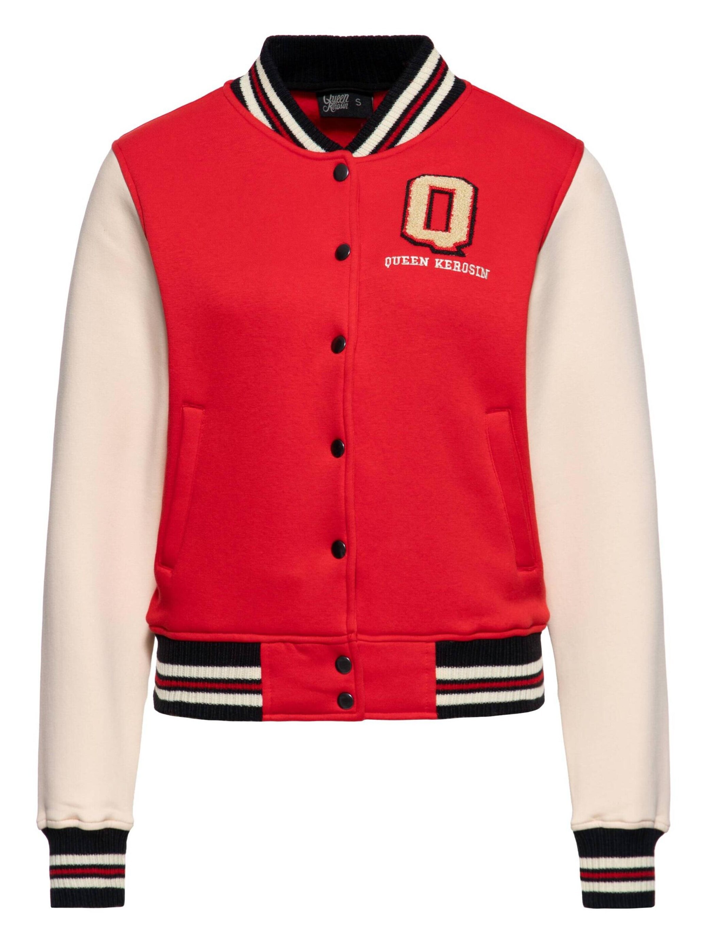 Queen Kerosin Übergangsjacke 'Q'‌‌‌‌‌‌ in Rot: Vorderseite