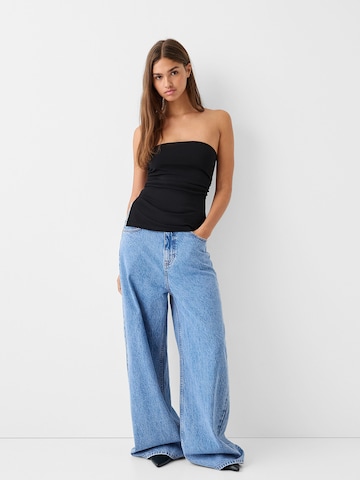 Wide Leg Jean Bershka en bleu