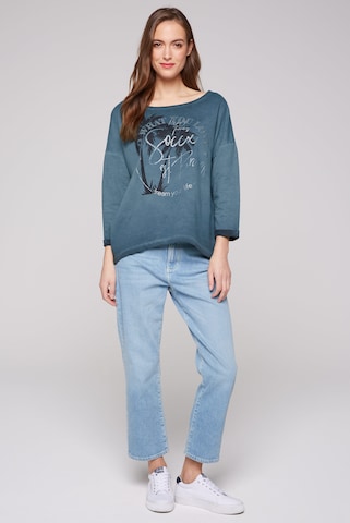 Soccx Sweatshirt mit 3/4-Arm und Artwork in Blau