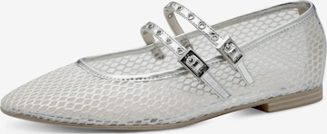 Ballerines à lanières Tamaris en argent : devant