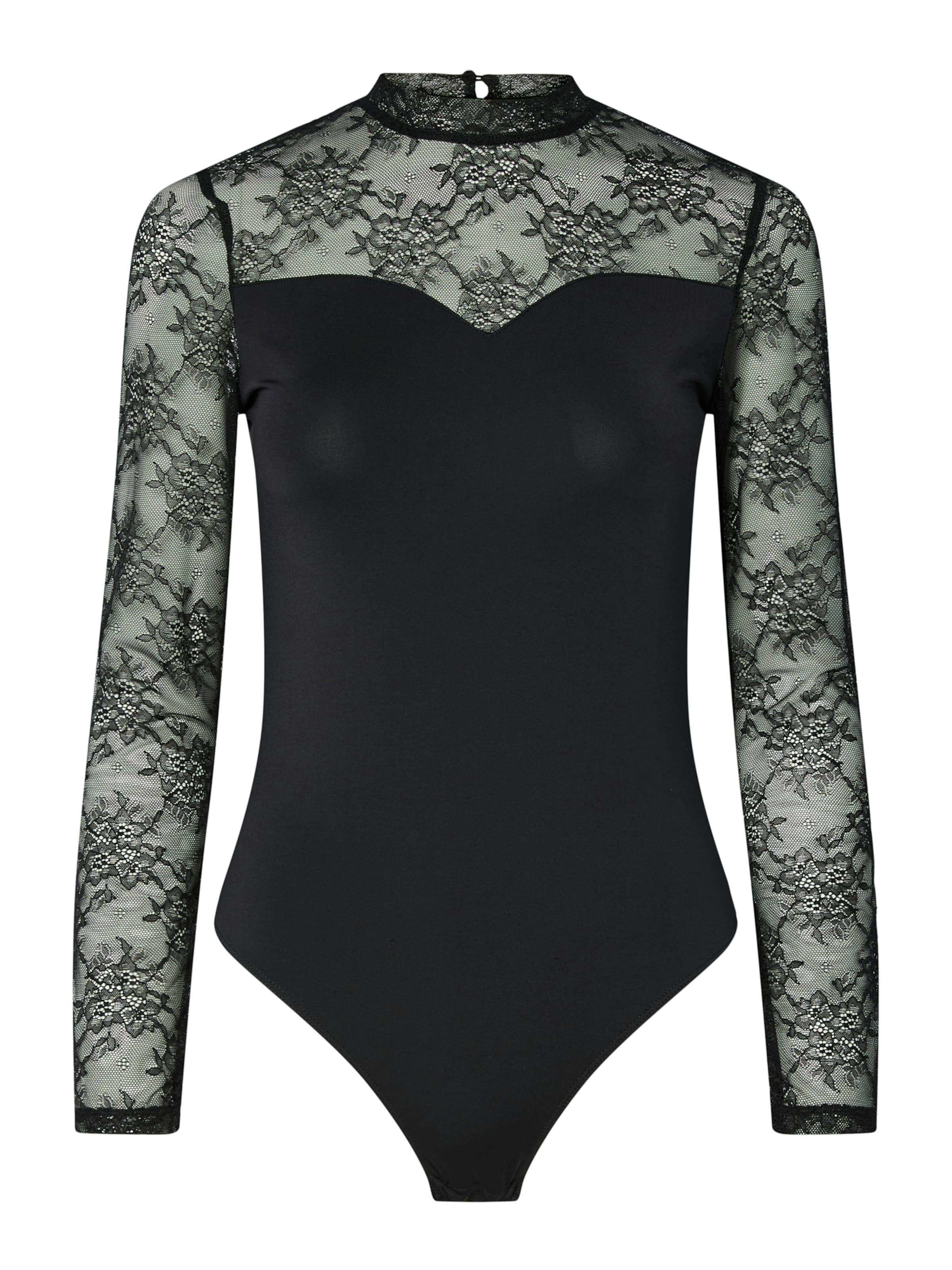 PIECES T-shirtbody 'PCMILLY' i svart: framsida