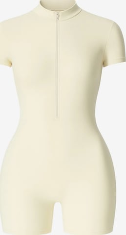 FemmeTone Athletic Bodysuit in Beige: front