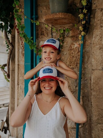 Blackskies Cap 'Race Baseball Cap Kids White-Blue-Red' in White: front