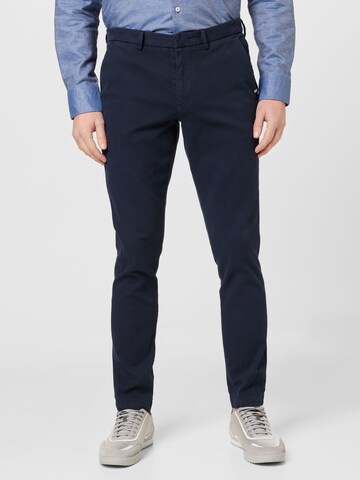 BOSS - Slimfit Calças chino 'Kaito' em azul: frente