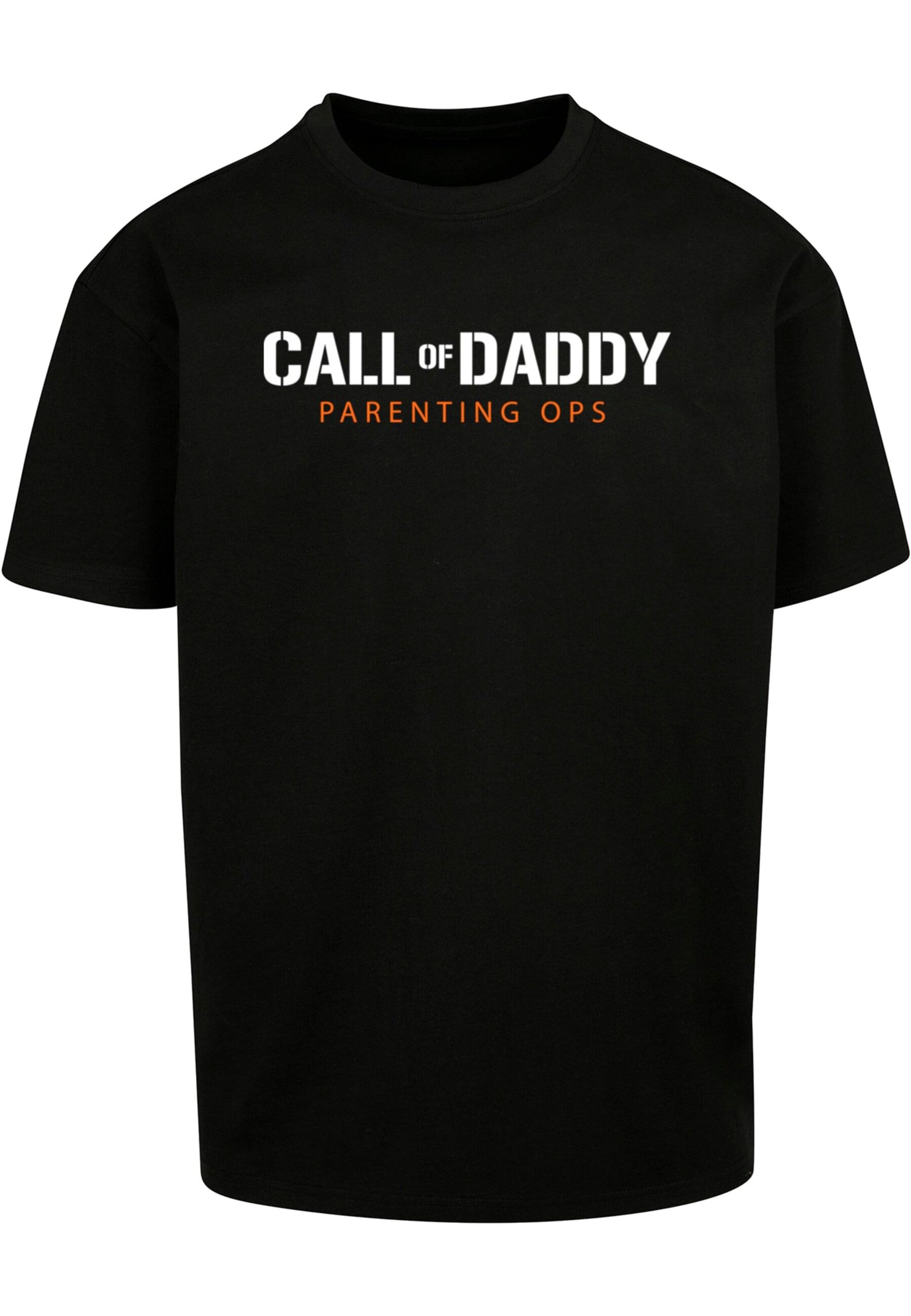 Merchcode T-Shirt 'Fathers Day - Call of Daddy' in Schwarz: Vorderseite