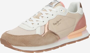 Baskets basses 'BRIT' Pepe Jeans en beige : devant