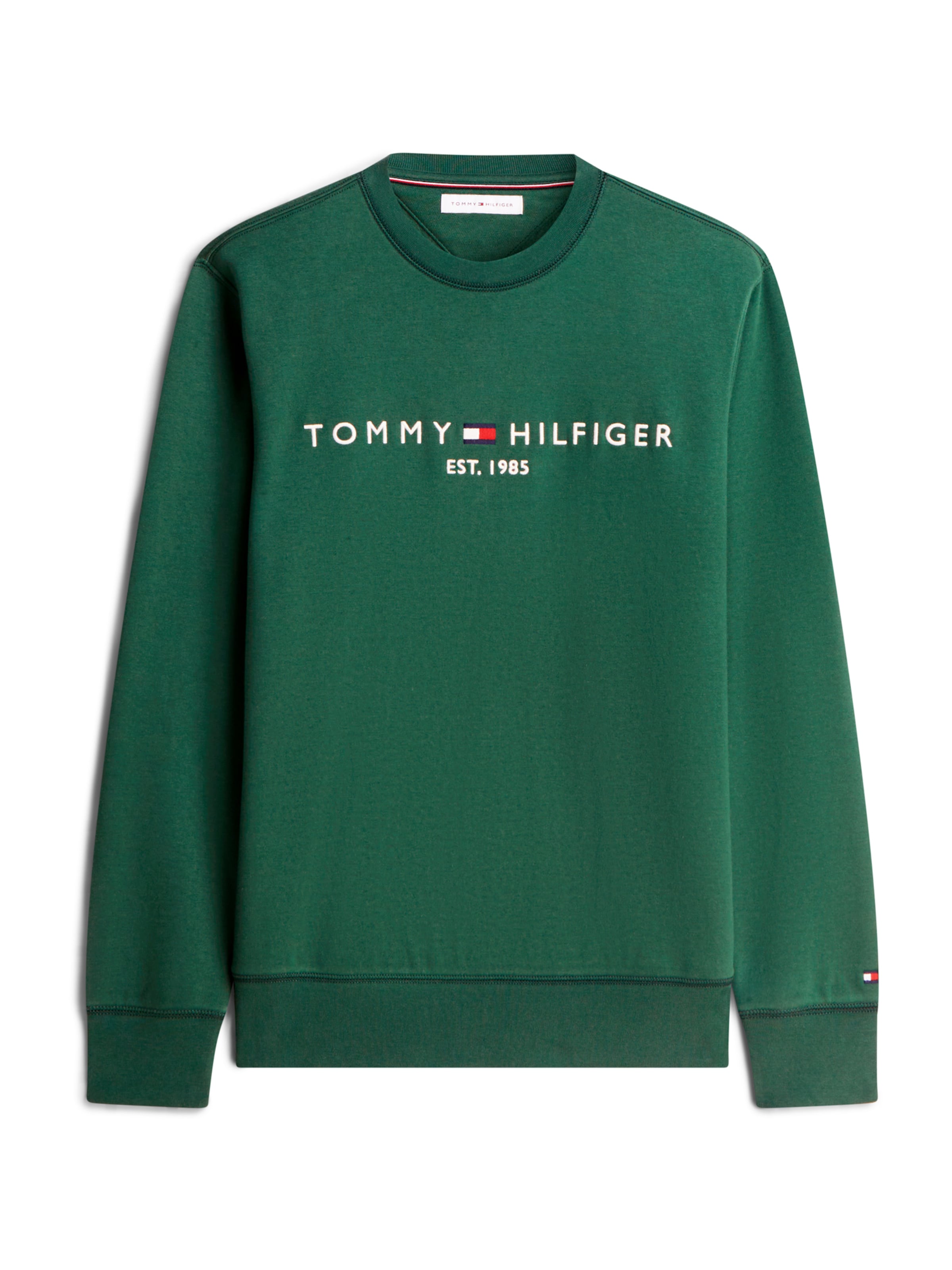 TOMMY HILFIGER Суичър в зелено: отпред