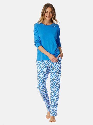 SCHIESSER Pyjama ' Modern Nightwear ' in Blauw: voorkant