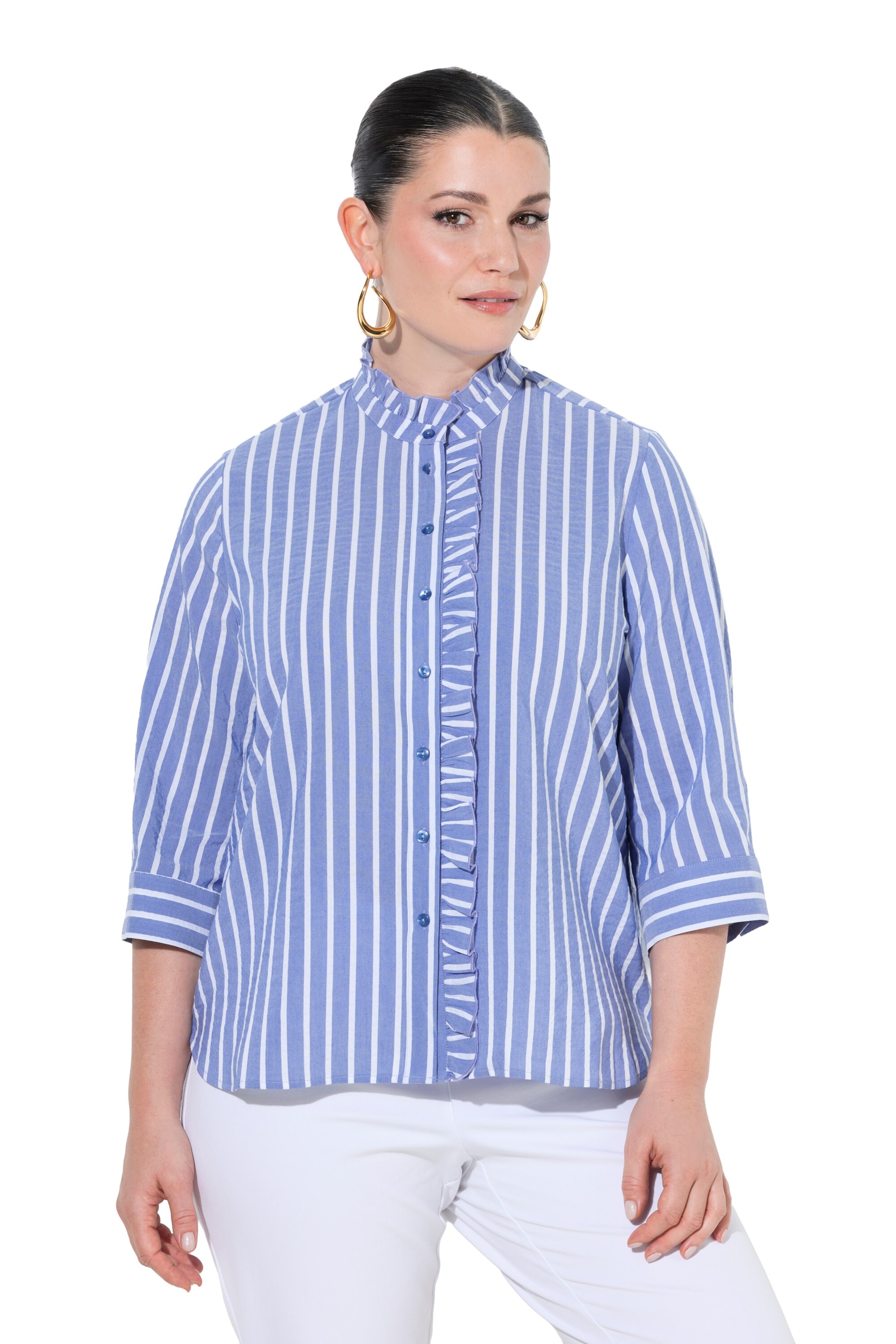 Ulla Popken Blouse in Blauw: voorkant