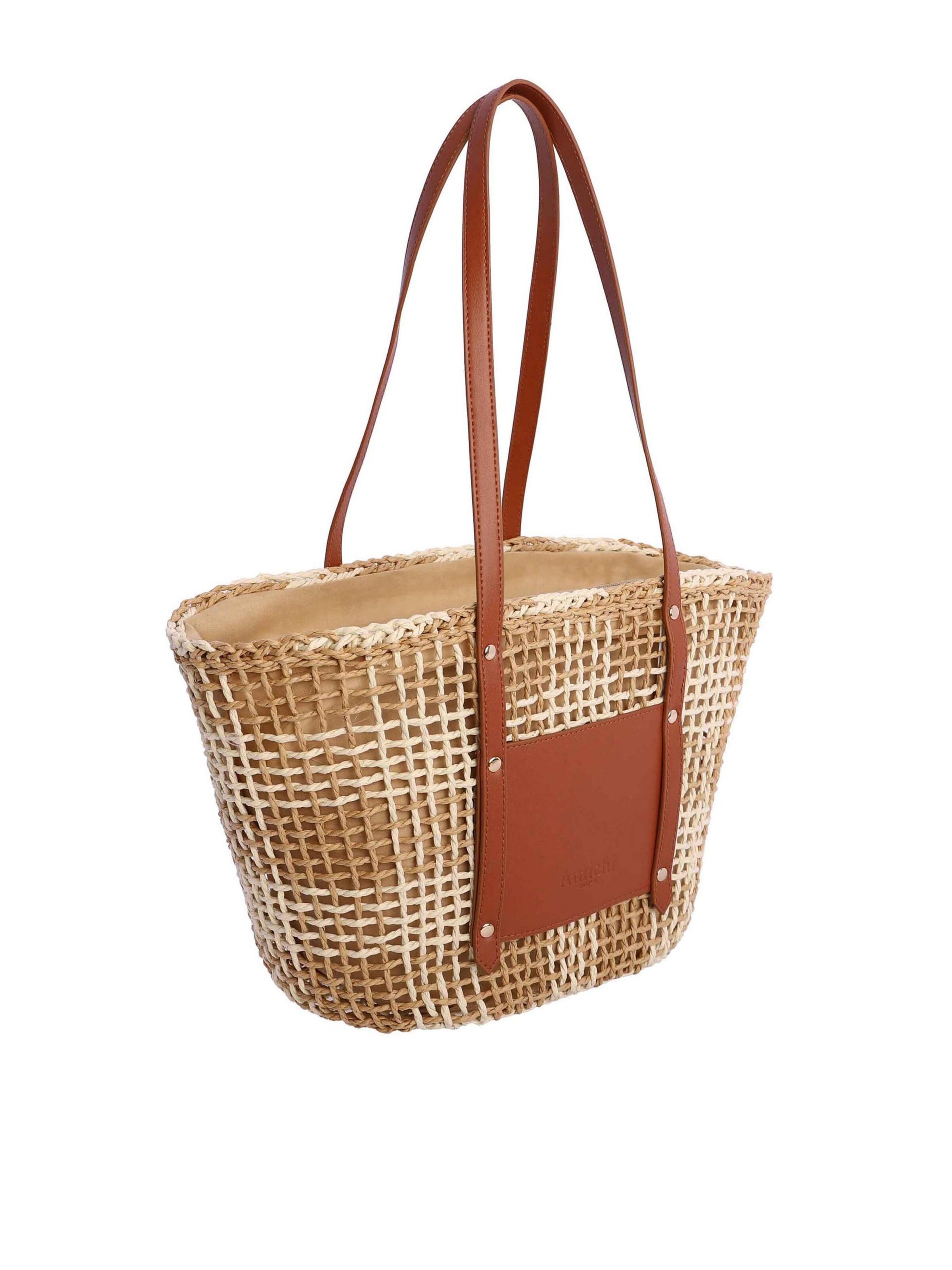 Amichi - Shopper 'Bolso shopper para mujer Soie de fibras naturales con cremallera' en beige