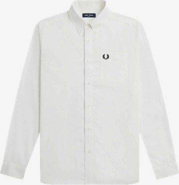 Fred Perry Button Up Shirt in White: front