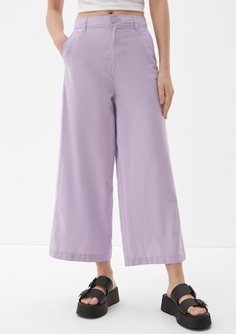 QS Wide leg Trousers in Purple: front