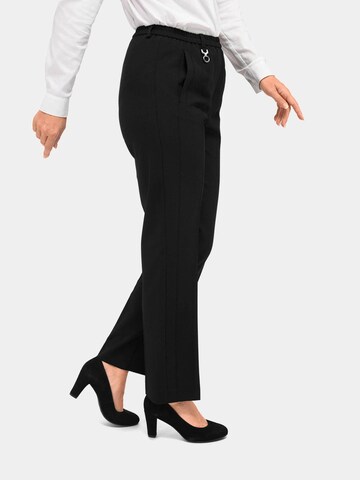 Goldner Regular Trousers with creases 'LOUISA' in Black