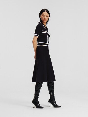 Karl Lagerfeld Šaty 'Polo Knit' - Čierna