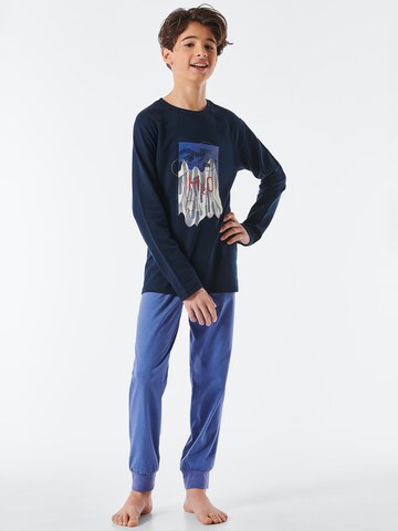 SCHIESSER Pyjama 'Natural Rhythm' in Blau: predná strana