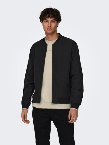 Veste mi-saison 'LEON' Only & Sons en noir : devant