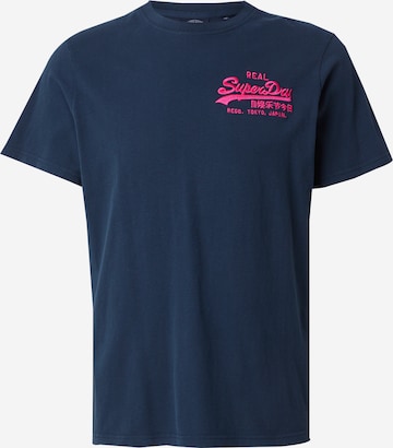 T-Shirt Superdry en bleu : devant