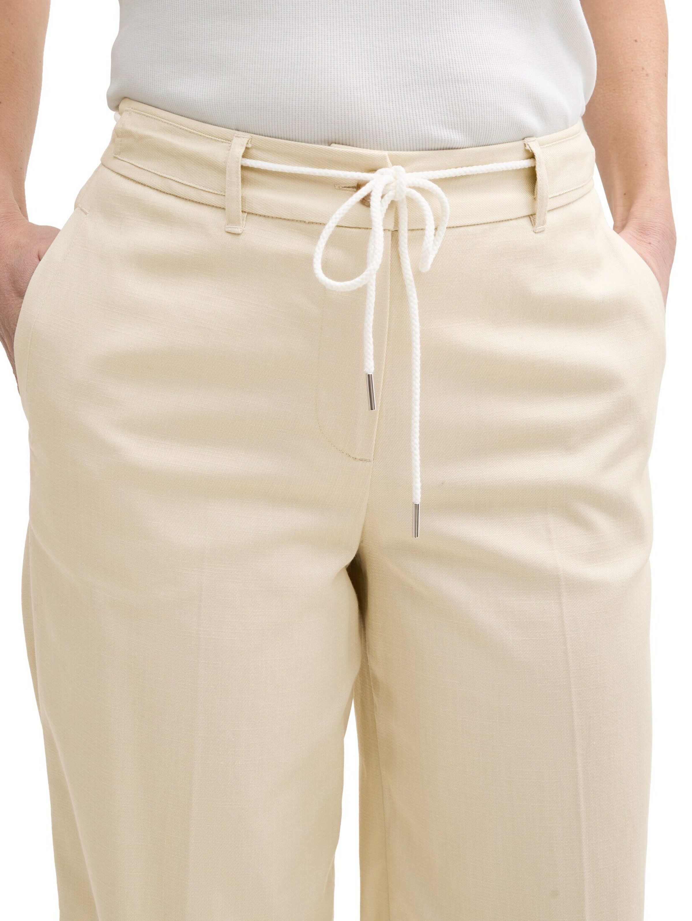 TOM TAILOR Wide Leg Hose 'Lea' in Beige