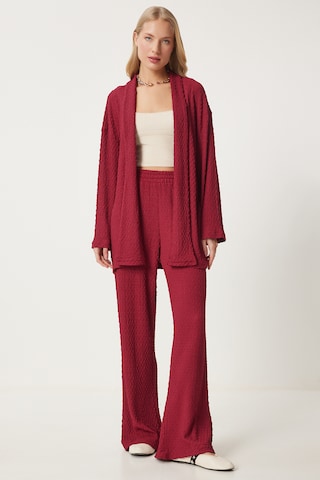 Pantalons de tailleur Happiness İstanbul en rouge : devant