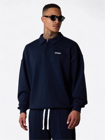 Felpa ' Essential Oversized Halfzip ' di ESTEEM in blu: frontale