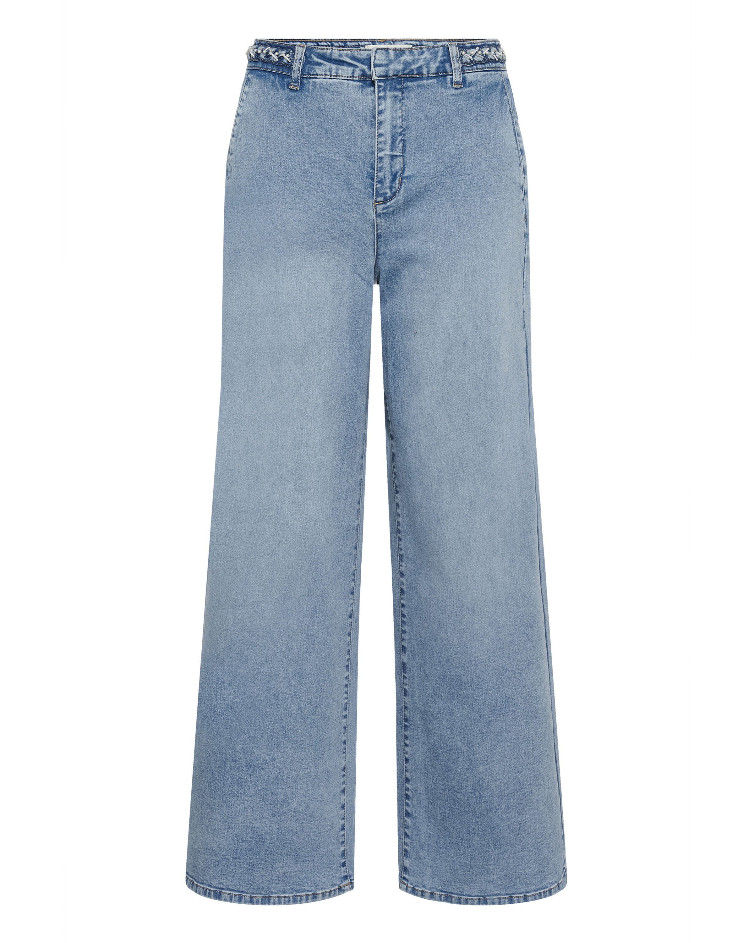 Regular Jean 'CRVisti w. Braiding' Cream en bleu : devant