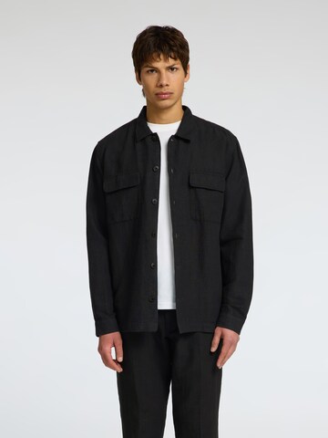 SELECTED HOMME Средняя посадка Рубашка 'SLH-Leroy Sun' в Черный: спереди